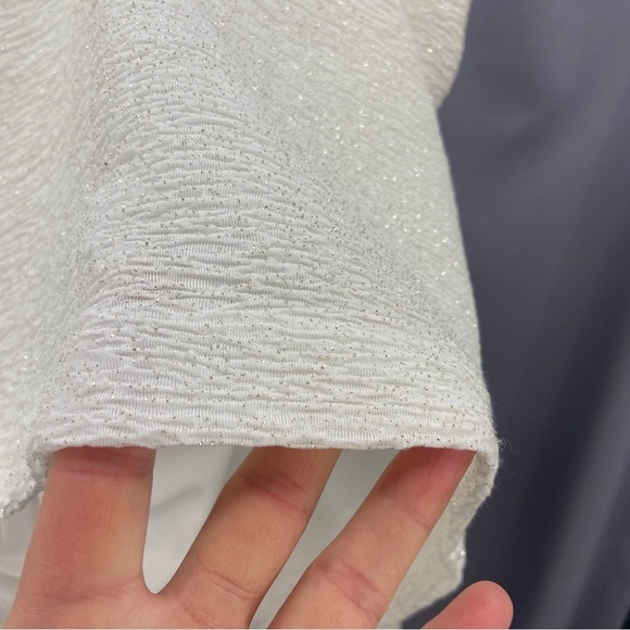 Eliza J Ivory & Gold Fukuro Textured Glitter Halter Sheath Party Cocktail NWT - Picture 11 of 13